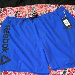 Reebok Royal Blue Performance Shorts with Black Logo